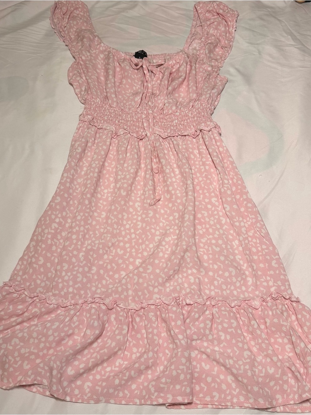 Rue21 Pink Ruffle-Trim Tie-Front Casual Dress